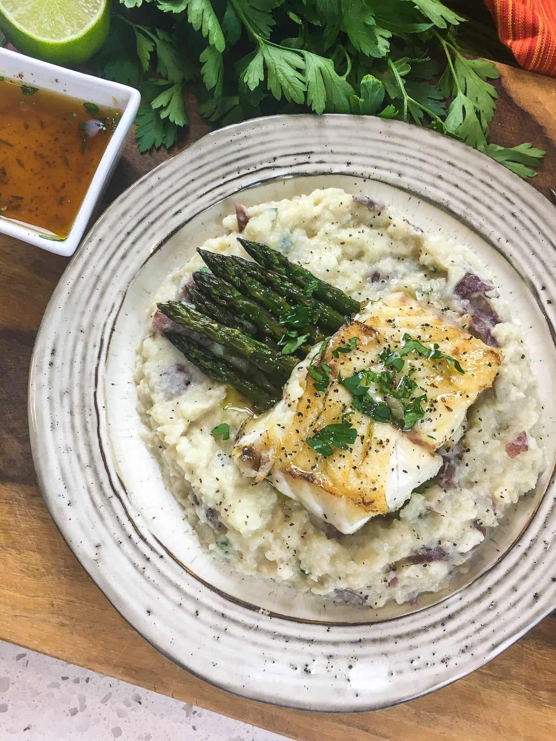 PanSeared Grouper with Lime Butter Sauce One Cottage
