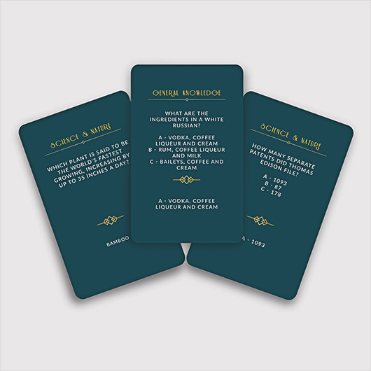 After Dinner Trivia Cards One Cottage