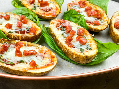 Pizza-Stuffed Baked Potato Skins