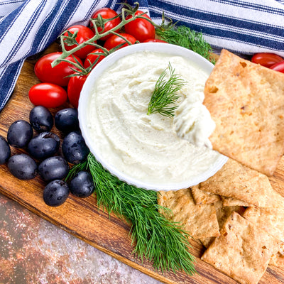 Whipped Feta Dip with Black Olives and Cherry Tomatoes