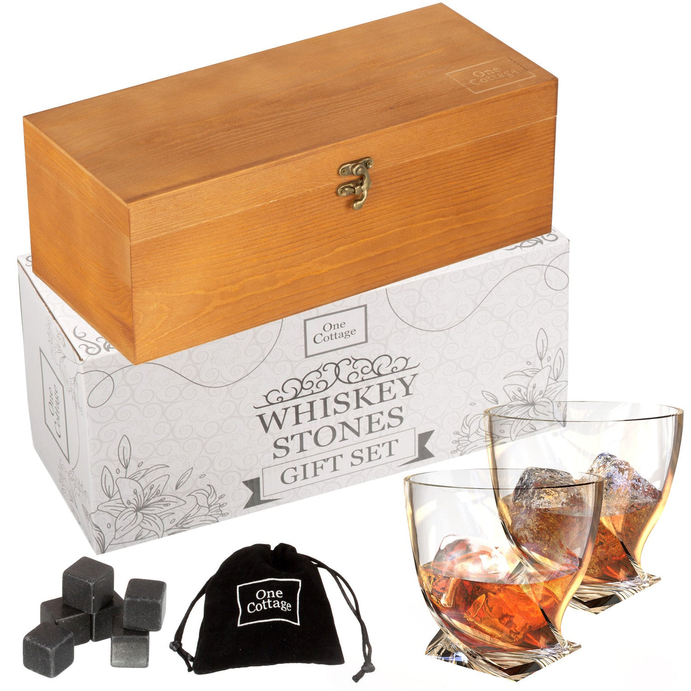 February Deal - Whiskey Stones Gift Set in Wooden Box 50% OFF