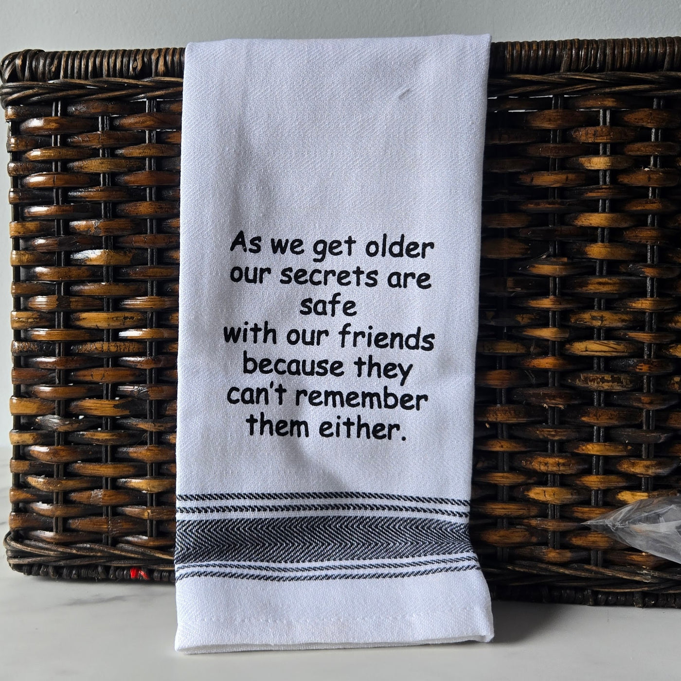 Funny Tea Towels -Black and White-- Assorted Saying