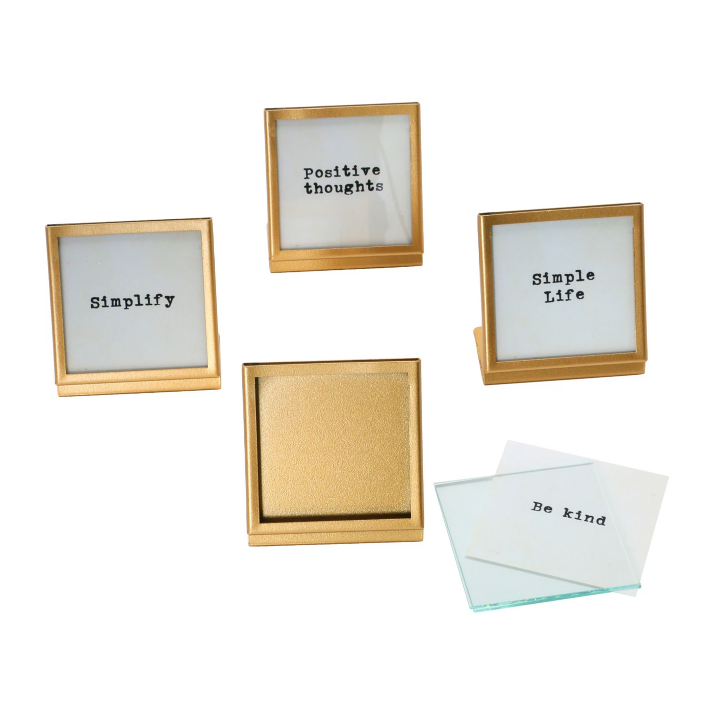 Square Metal and Glass Frame w/ Easel and Saying