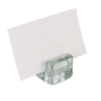 Glass Cube Place Card/Photo Holders w/ 12 Paper Cards