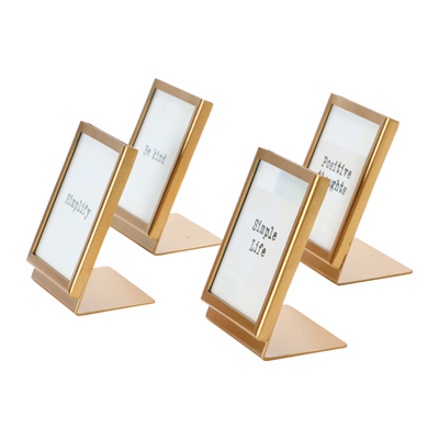 Square Metal and Glass Frame w/ Easel and Saying