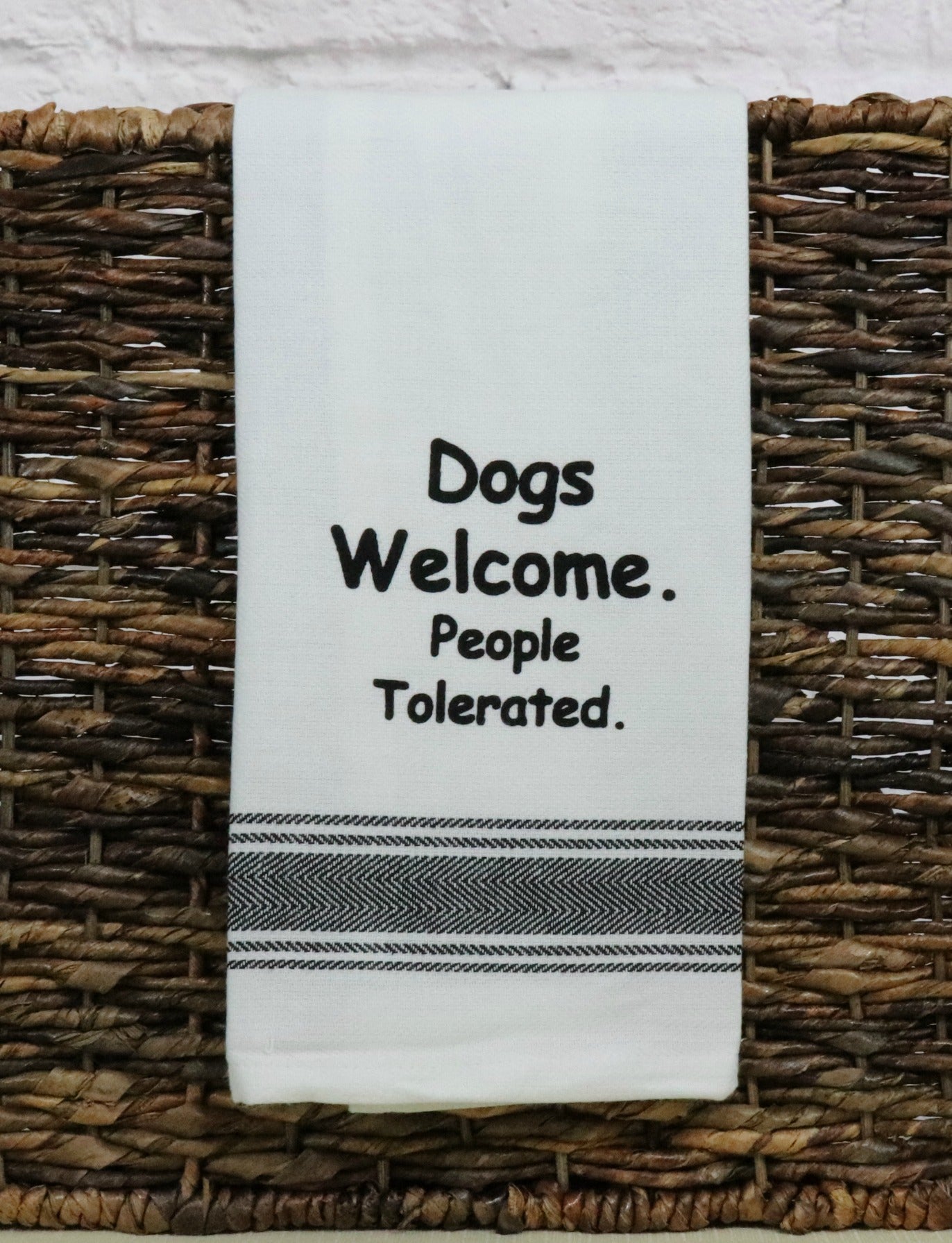 Dogs Welcome Tea Towel