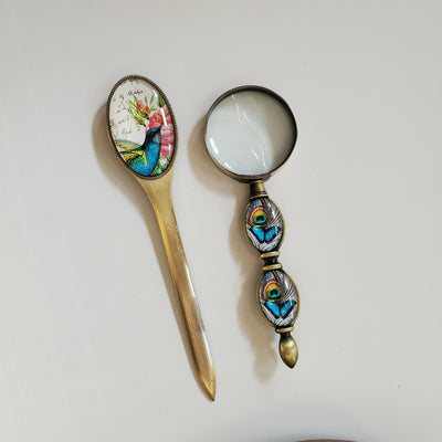 Blue Bird Letter Opener and Blue Butterfly Magnifier