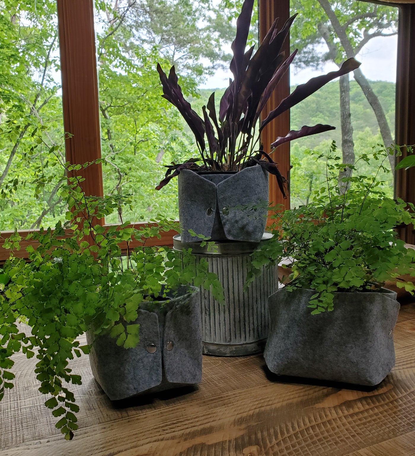Small Felt Plant Pot Set of 3