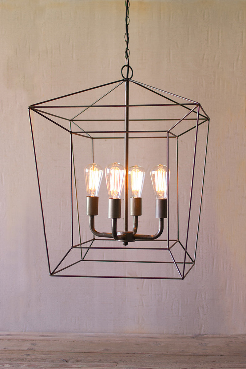 SQUARE IRON BAR PENDANT LIGHT