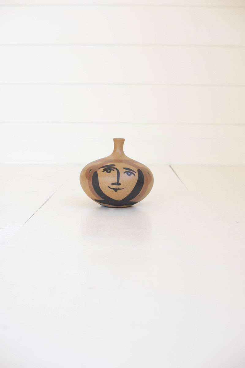 CERAMIC FACE BUD VASE