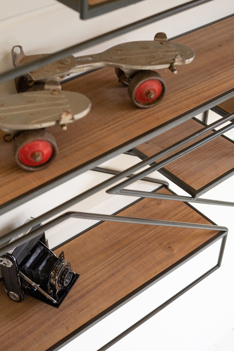 SET OF FIVE HANGING WALL SHELVES