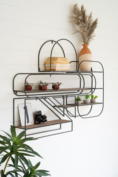 SET OF FIVE HANGING WALL SHELVES