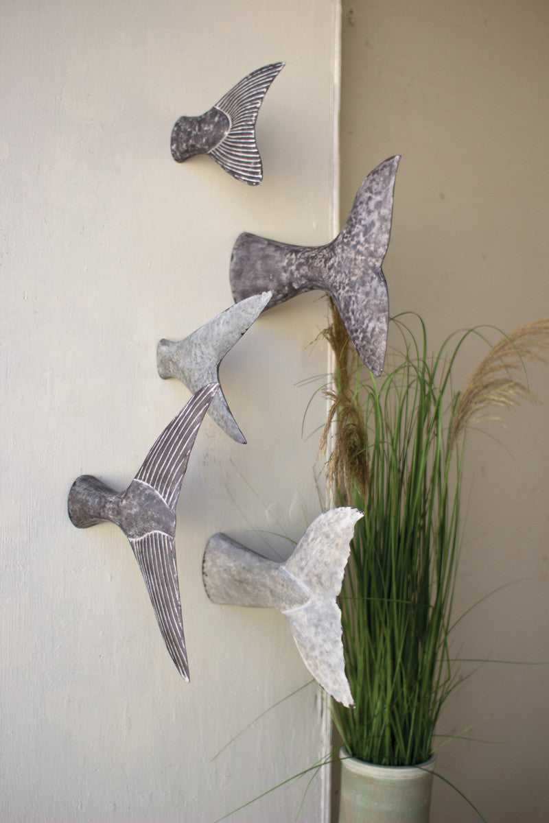 SET OF FIVE FISH TALE WALL SCULPTURES