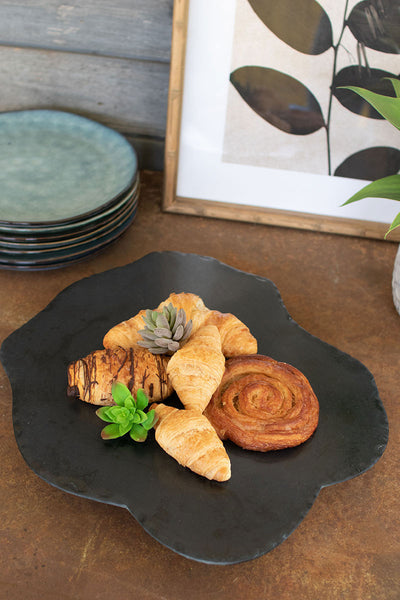 BLACK LIMESTONE WITH RUSTIC EDGE LAZY SUSAN