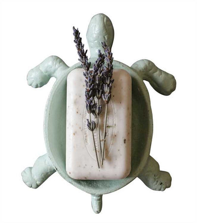 Cast Iron Turtle Soap Holder, Distressed Aqua