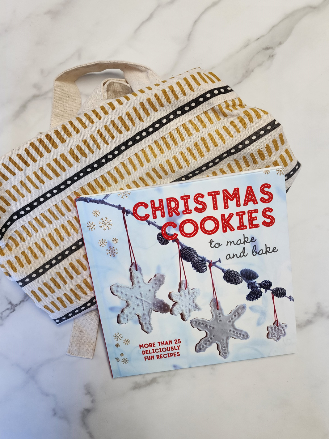 Adult/child apron and Christmas cookies cookbook set