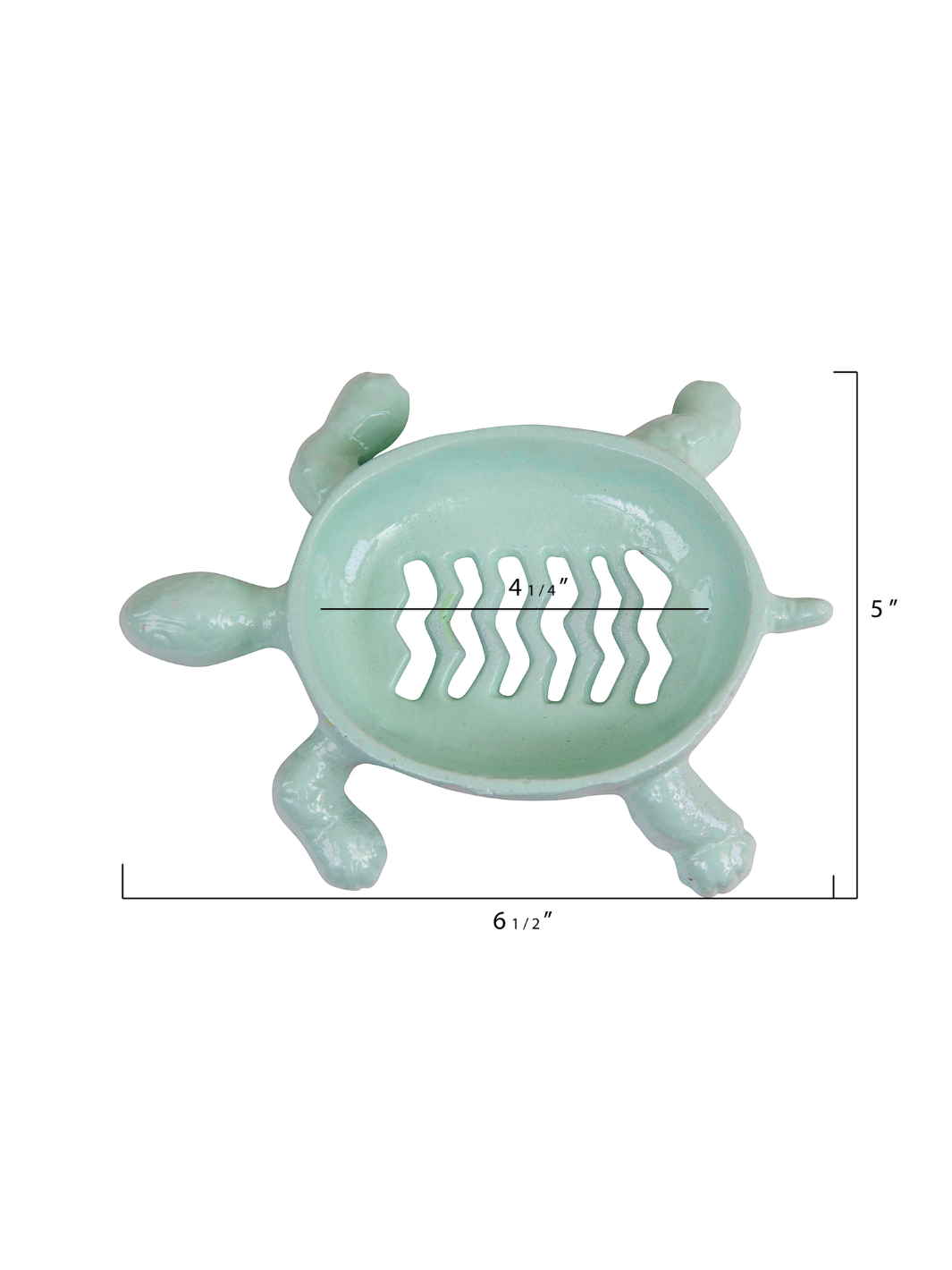 Cast Iron Turtle Soap Holder, Distressed Aqua